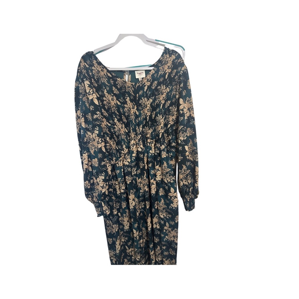 Hayden Orange Bishop Sleeve Midi Dress for Work
